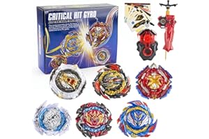 WNSULL Bey Battling Top Set Burst Gyro Toys Gift for Kids Children Boys Ages 6 8 10 12+ Combat Battling Game 6 Burst Spinning Tops 2 Two Way Launchers Grip Starter