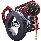 Kazatool Fish Tape Wire Puller 100Ft x 4mm in Polyester | Better Than Fiberglass | Electrical Cable Fishing Tools | Snake Rod Electric Tool to Through Wall | Non-Conductive | Flexible &amp; Strong