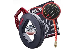 Kazatool Fish Tape Wire Puller 100Ft x 4mm in Polyester | Better Than Fiberglass | Electrical Cable Fishing Tools | Snake Rod Electric Tool to Through Wall | Non-Conductive | Flexible & Strong