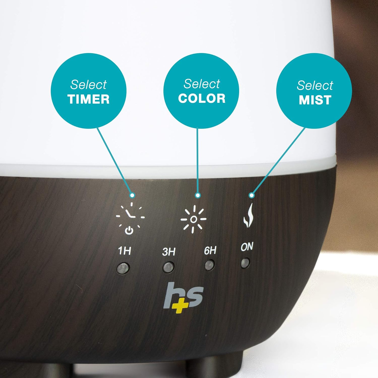 HealthSmart Aromatherapy Essential Oil Diffuser and Cool Mist Humidifier with 500ML Tank Ideal for Large Rooms Features Adjustable Timer, Mist Mode and 7 LED Light Colors, White: Health & Personal Care