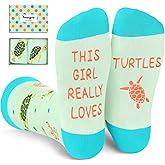 HAPPYPOP Turtle Gifts for Girls - Tortoise Gifts for Adult, Turtle Socks Kids 4-18 Years