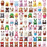 Skylety 80 Pieces Mini Stuffed Animal Toys Small Animal Plush Keychains Stuffed Jungle Toys Set for Kids Birthday Party Goody Filler Bags Favors Stocking Stuffers Carnival Prizes Valentine Gifts
