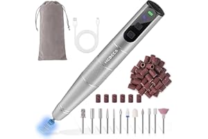 HEBECA Cordless Electric Nail Drill for Acrylic Nails, Portable Rechargeable Nail File Electric for Thick Toenails, E Filer for Manicure and Pedicure ND4001G