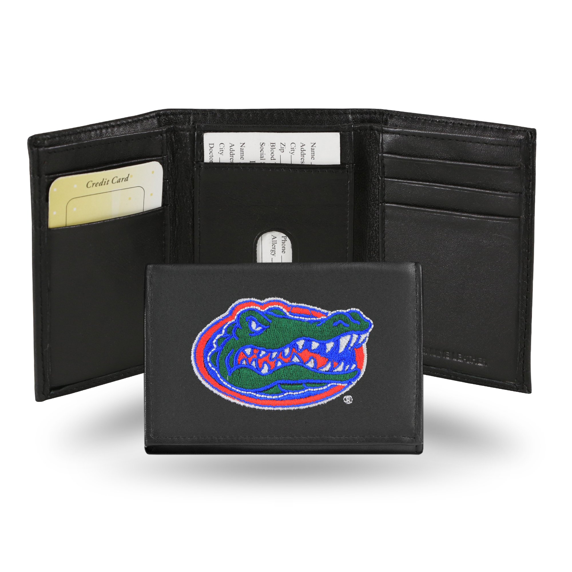 Rico Industries NCAA Embroidered Leather Trifold Wallet, Florida Gators,Team Color,3.25 x 4.25-inches