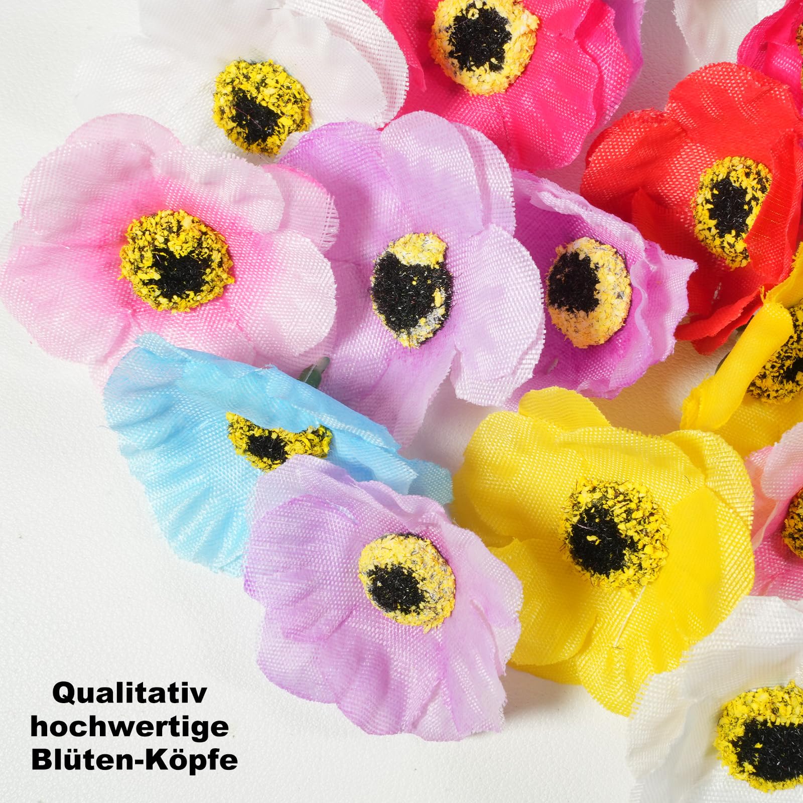 WANGWANG Blumen Deko, Kunstblumen Frühling, 28 Stück Bunt Blumen Künstlich ca. Ø 4-5 cm, Plastikblumen für Hausgarten Hochzeit Feste Partei Haus DIY Basteln Scrapbooking 3