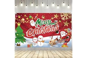 YQUQWN, Merry Christmas Banner - 72x44 Inch, Christmas Party Decorations, Merry Christmas Backdrop for Photography, Christmas Holiday Party Decorations