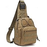 Thuram Outdoor Tactical Bag Backpack Military Sport Bag Pack Sling Shoulder Bags for Everyday and Outdoor Adventures (Khaki)