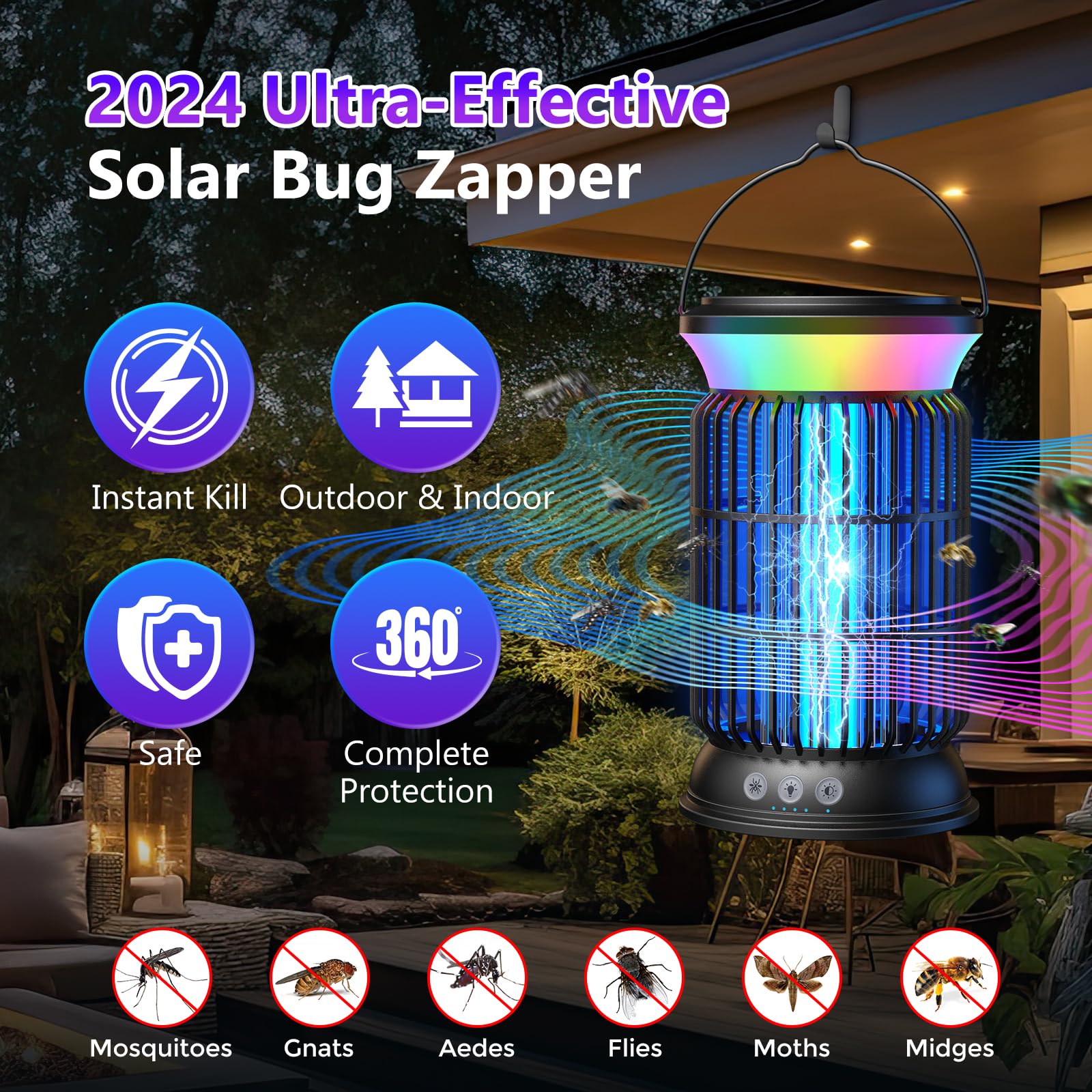 Mua Solar Bug Zapper Outdoor, Cordless Mosquito Zapper, Portable