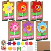 Motipuns 24 Sets Mother's Day Flower Card Making Kits Mother's Day DIY Craft Make Your Own Greeting Card Making Kit Flower Craft Mom Gift Party Decor Fun Home Activities