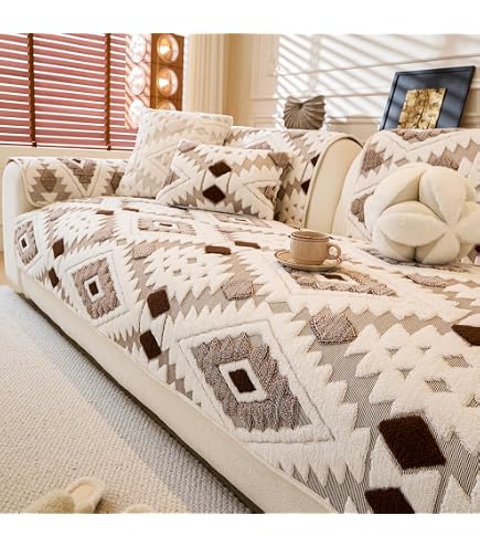 Housse de canapé moderne, en chenille à rayures pour canapé sectionnel – Antidérapantes, douces, matelassées et épaisses, lavables en machine (gris, 5,8 x 238,8 cm Housse de canapé moderne, en chenille à rayures pour canapé sectionnel – Antidérapantes, douces, matelassées et épaisses, lavables en machine (gris, 5,8 x 238,8 cm