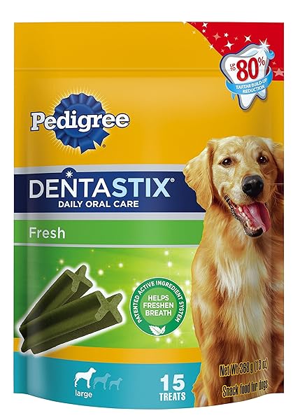PEDIGREE DENTASTIX FRESH LARGE TREATS FOR DOGS, 13OZ. POUCH-15 CT.