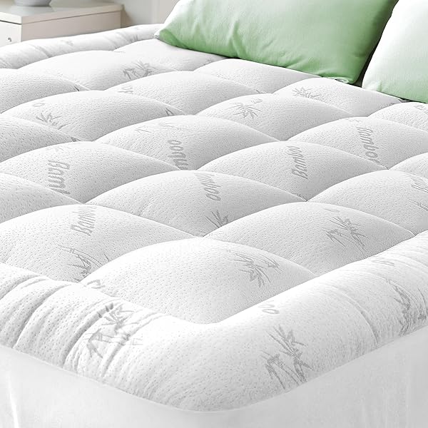 EXTRA-THICK 2 INCH QUEEN SIZE MATTRESS TOPPER —...