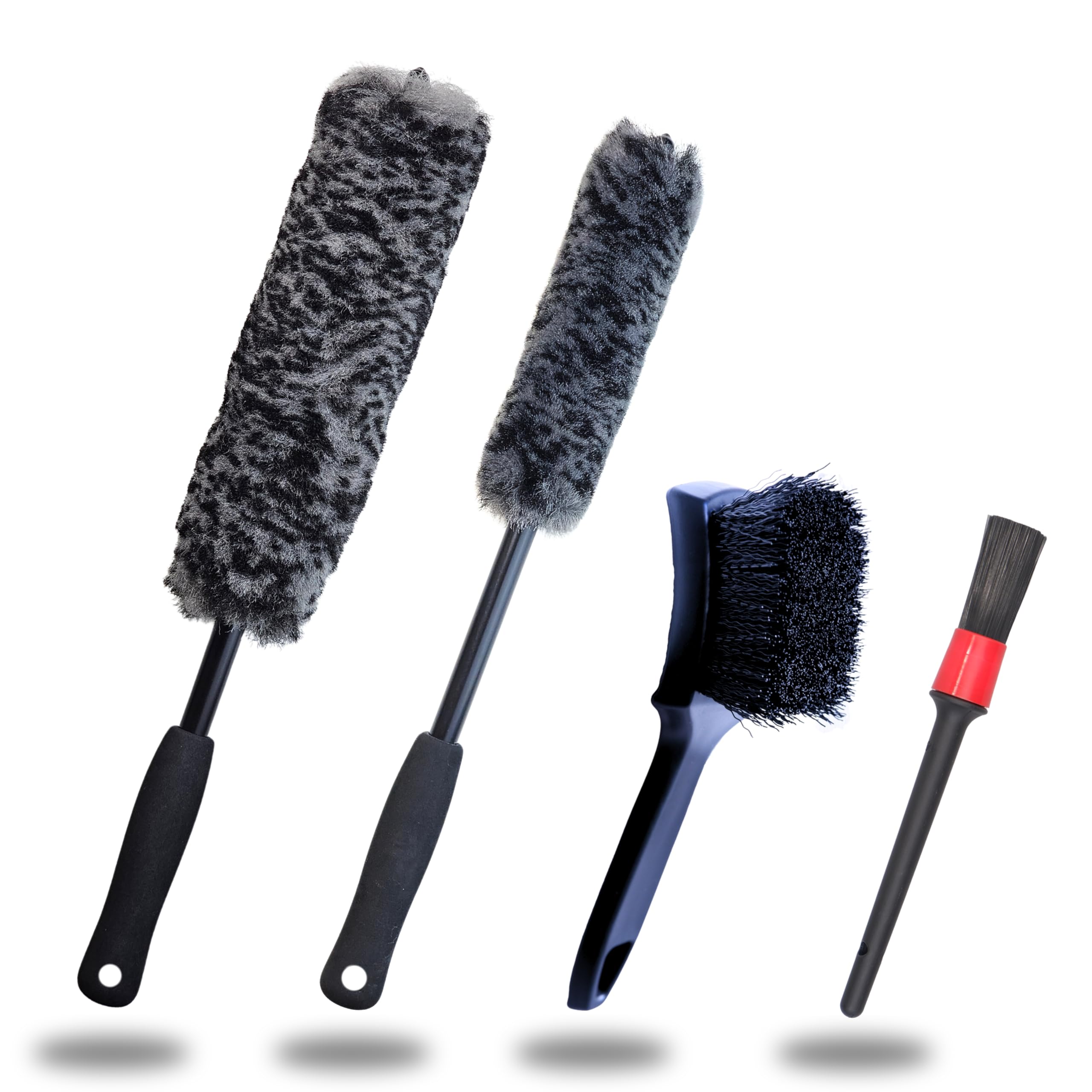 Photo 1 of ***Missing brush***oesee Refined Long Handle Car Wheel Brush Arsenal, Soft Wheel and Rim Brush,Tire Brush, Bendable & Durable Car Wheel Rim Cleaner Brush Set for Cleaning Wheel and Tire, Large, Grey & Black