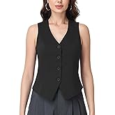 CFRTMTBB Vest Tops for Women V Neck Sleeveless Button Up Fitted Suit Waistcoat Business Dressy Casual Blazer Vests