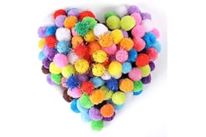 Pllieay 160 PCS Pom Poms with Sparkle Balls for Easter Decorations, 1 Inch Multicolor Pom Poms for Crafts, Mother's Day Home 