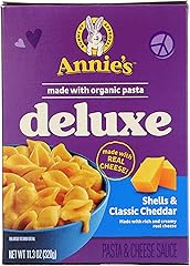 Annie's Deluxe Macaroni and Cheese with Organic Pasta, Classic Real Cheddar Cheese and Shells, 11.3 oz