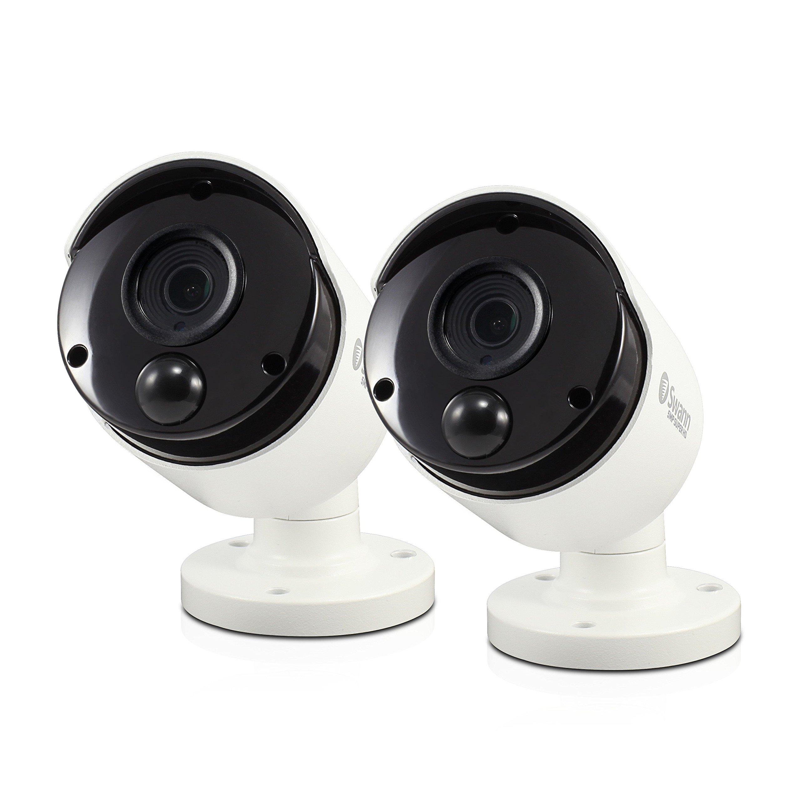 Swann Thermal Sensing 5 MP Bullet Security Cameras with PIR and IR Night Vision, 2 Pack