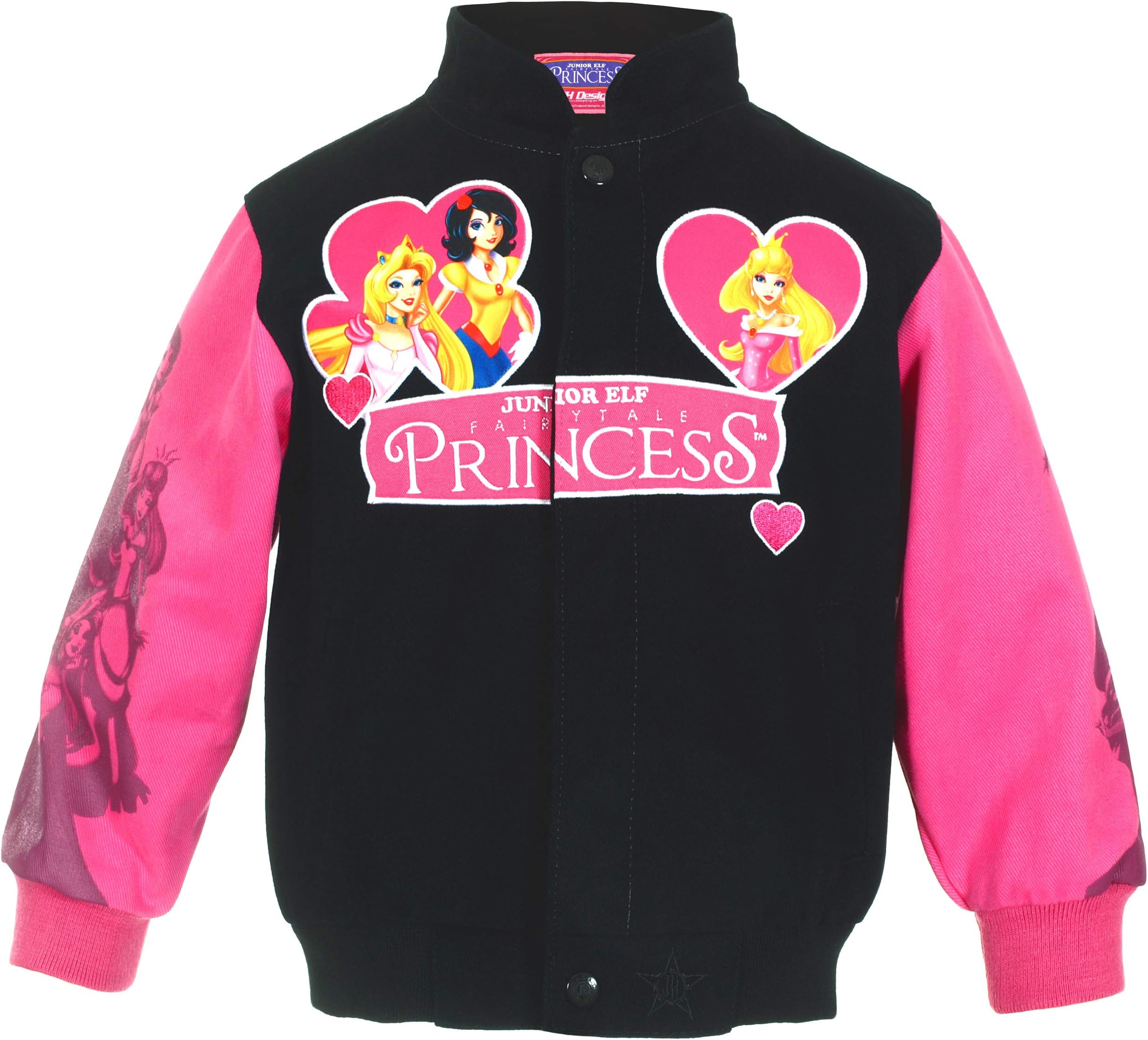J.H. Design Girl's Fairytale Princesses Snap Up Jacket a Toddler Youth and Baby Girl Jacket
