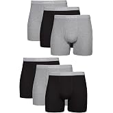 Hanes mens Underwear Boxer Briefs Pack, Cool &amp; Breathable Cotton Moisture-wicking Underwear for Men, No Ride Up