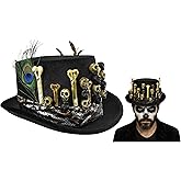 Nicky Bigs Novelties Voodoo TopHat for Voodoo Costume Women, Black TopHat for Day of the Dead Costume Men, Skeleton Hat, Vampire Themed Witch Hat For Adults.