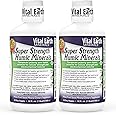 Vital Earth Minerals Super Strength Humic Minerals 2-Pack – Fulvic Acid Supplement with 70+ Trace Minerals, Electrolytes for Detox & Digestion, 32 Oz Ea + 1 Oz Cup
