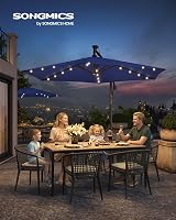SONGMICS Cantilever Garden Parasol Umbrella with Base 3m Navy Blue view 2