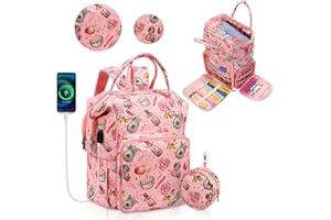 QZLKNIT Project Backpack Bag Organizer for Knitting Crochet Supplies Accessories,Yarn Storage Organizer Bag, Yarn Organizer Tote Bag, Crochet Bag with USB Charging Port