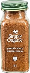 Simply Organic Pure Ground Nutmeg, 2.3 Ounce Jar,Aromatic, Subtly Spicy-Sweet Flavor, Organic, Kosher, No GMO, No ETO