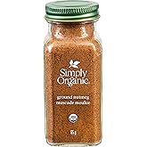 Simply Organic Pure Ground Nutmeg, 2.3 Ounce Jar | Aromatic, Subtly Spicy-Sweet Flavor, Organic, Kosher, No GMO, No ETO