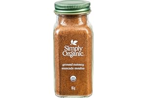 Simply Organic Pure Ground Nutmeg, 2.3 Ounce Jar,Aromatic, Subtly Spicy-Sweet Flavor, Organic, Kosher, No GMO, No ETO