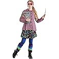 Women's Harry Potter Luna Lovegood Costume, Pink Jacket, Blue Leggings & Stripped Leg Warmers for Wizard Cosplay