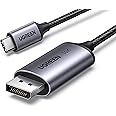 UGREEN USB C to DisplayPort 2.1 Cable 16K@30Hz 8K@120Hz 40Gbps Thunderbolt 4/3 to DisplayPort Cord Alu Braided Compatible iPhone 16/15 Pro Max, Galaxy S24, MacBook Pro/Air, iPad, Mac Mini, XPS, 3.3FT