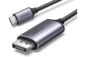 UGREEN USB C to DisplayPort 2.1 Cable 40Gbps 16K@30Hz 8K@120Hz Thunderbolt 4/3 to DP Cord Alu Braided Compatible iPhone 15 Pr