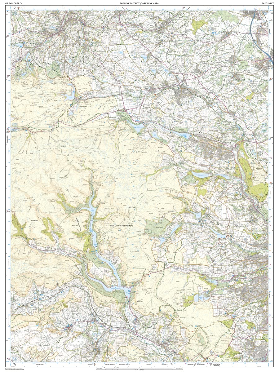 Peak District Os Map Amazon - Os Explorer Map Ol1 The Peak District: Dark Peak Area: Ordnance  Survey: 9780319263655: Books