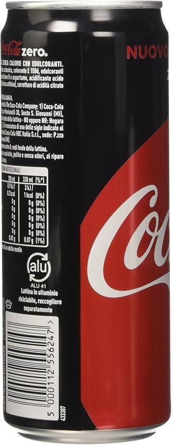 Coca Cola Zero Bevanda Analcolica Senza Calorie 330 Ml Confezione Da 24 Amazon It Alimentari E Cura Della Casa
