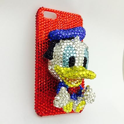 Amazon Iphone5 ドナルドダック デコ電 キラキラ スマホカバー ケース カバー デコ ドナルド スマホケース スマホ ラインストーン ディズニー レッド ケース カバー 通販
