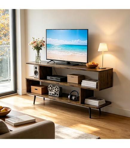 バンブーファニチャーテレビステーション【cabinet】 Amazon.com: TV Console Table Bamboo TV Cabinet Low Entertainment