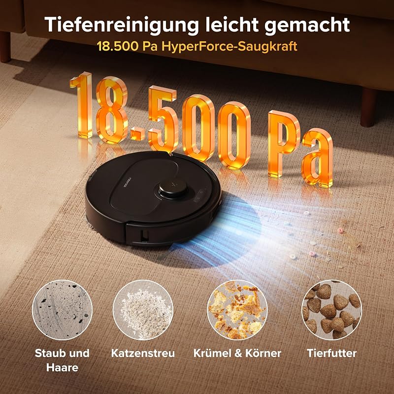 Qrevo S Pro Set Saugroboter mit Wischfunktion, 18.500 Pa Saugkraft