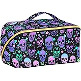 Makeup Organizer Bag, Stars Purple Skulls Travel Makeup Bags Makeup Vanity Case Large Capacity Rhombus Cosmetic Toiletry Bag for Girl Women Ladies