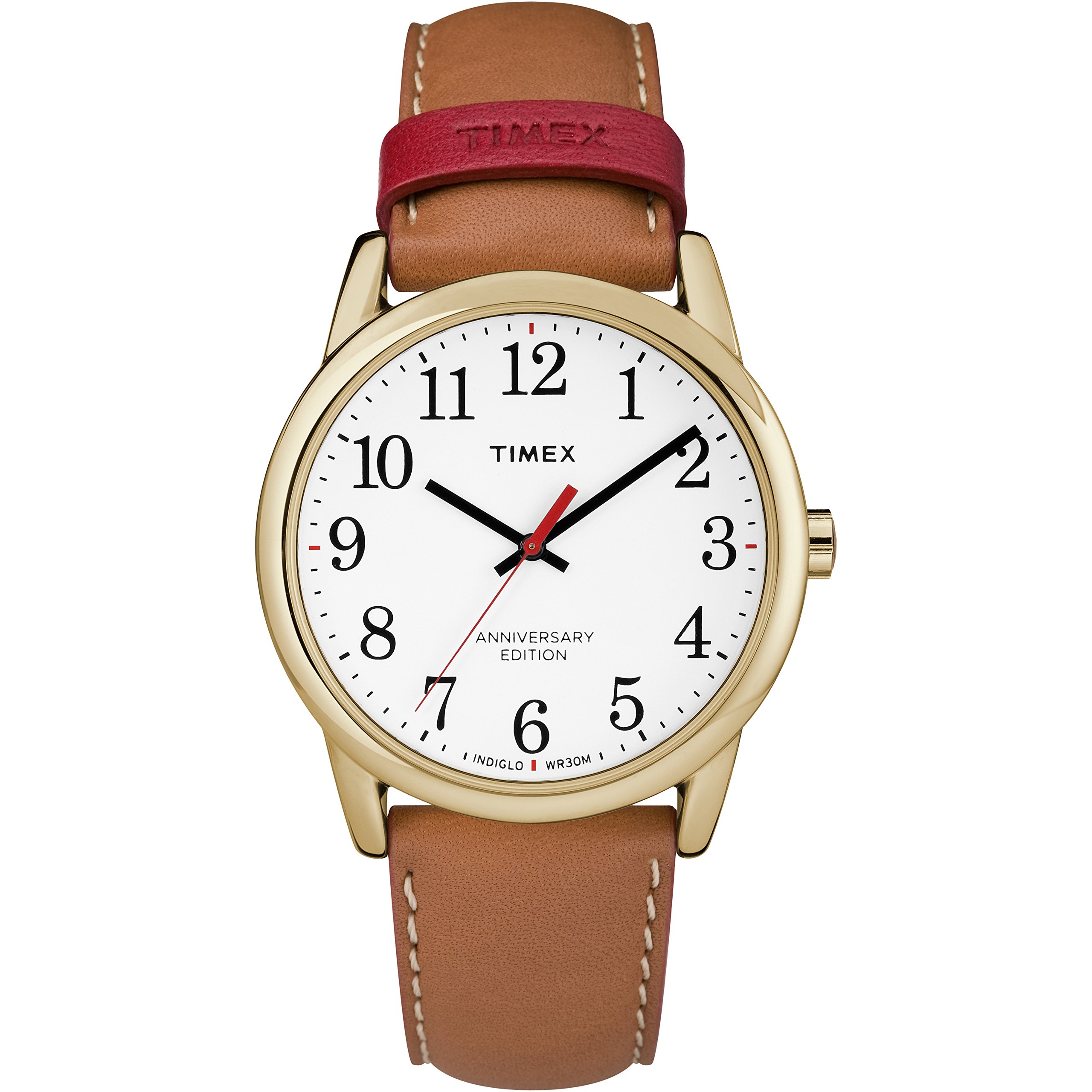 Timex Tw2p75900 Brown Leather Timex Men's Indiglo Easy Reader