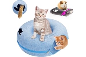 Homagico Peekaboo Cat Cave for Indoors Cats,Cat Dounut Tunnel Bed,Hiding and Exploring Fun,Exercise Scratching, for Medium Cat Up to 9 Lbs