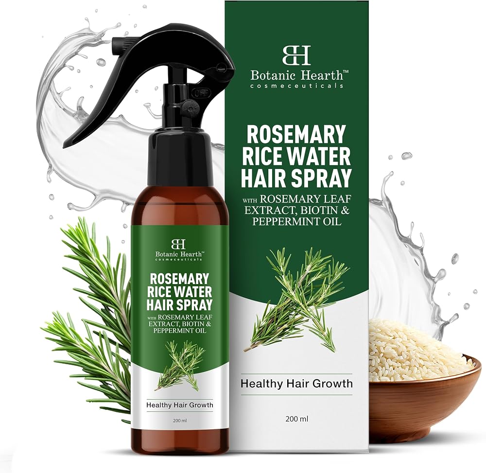Botanic Hearth Rosemary & Rice Water Hair Growth Spray - 6.8 Fl oz | Leave In Conditioner, Root Enhancer, Korean Scalp Treatm