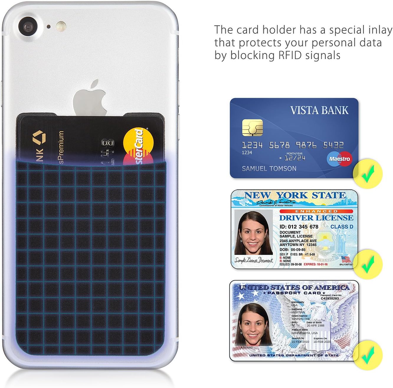MyGadget Phone Credit Card Holder Pocket, RFID Blocking Stick On Wallet - Image 3
