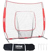 VEVOR 7x7ft Baseball Softball Practice Net, Portable Baseball Training Net for Hitting Batting Catching Pitching, Backstop Baseball Equipment Training Net