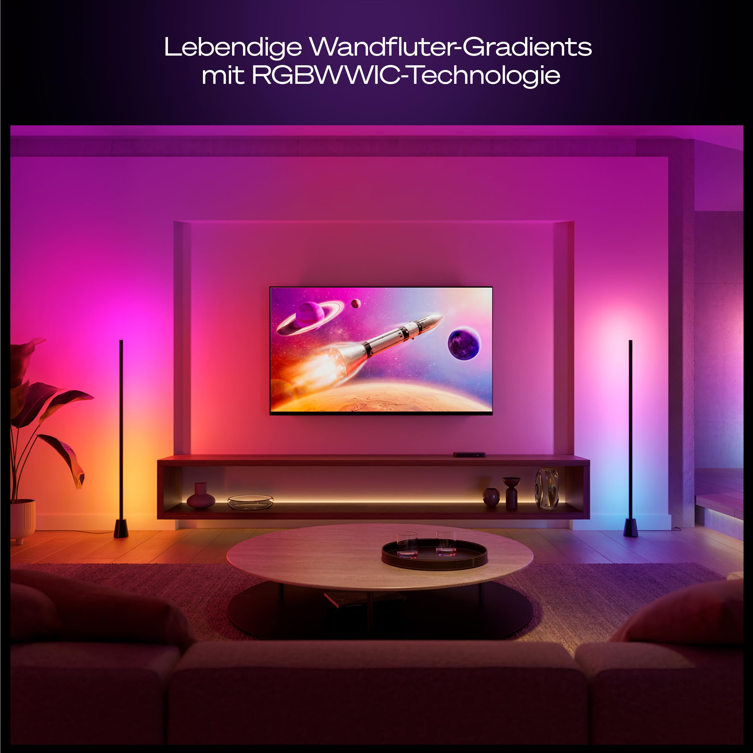 Philips Hue Play Stehleuchte, RGBWWIC LED, 122 cm, Mehrfarbige Farbverläufe, Smart Lighting, Alexa, Google Home, Apple Home, TV-Synchronisation erfordert Hue Bridge und Sync Box (separat erhältlich) 3