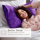 Bedsure Satin Pillowcase for Hair 2 Pack Queen Standard 50x75 cm Petunia Purple view 5