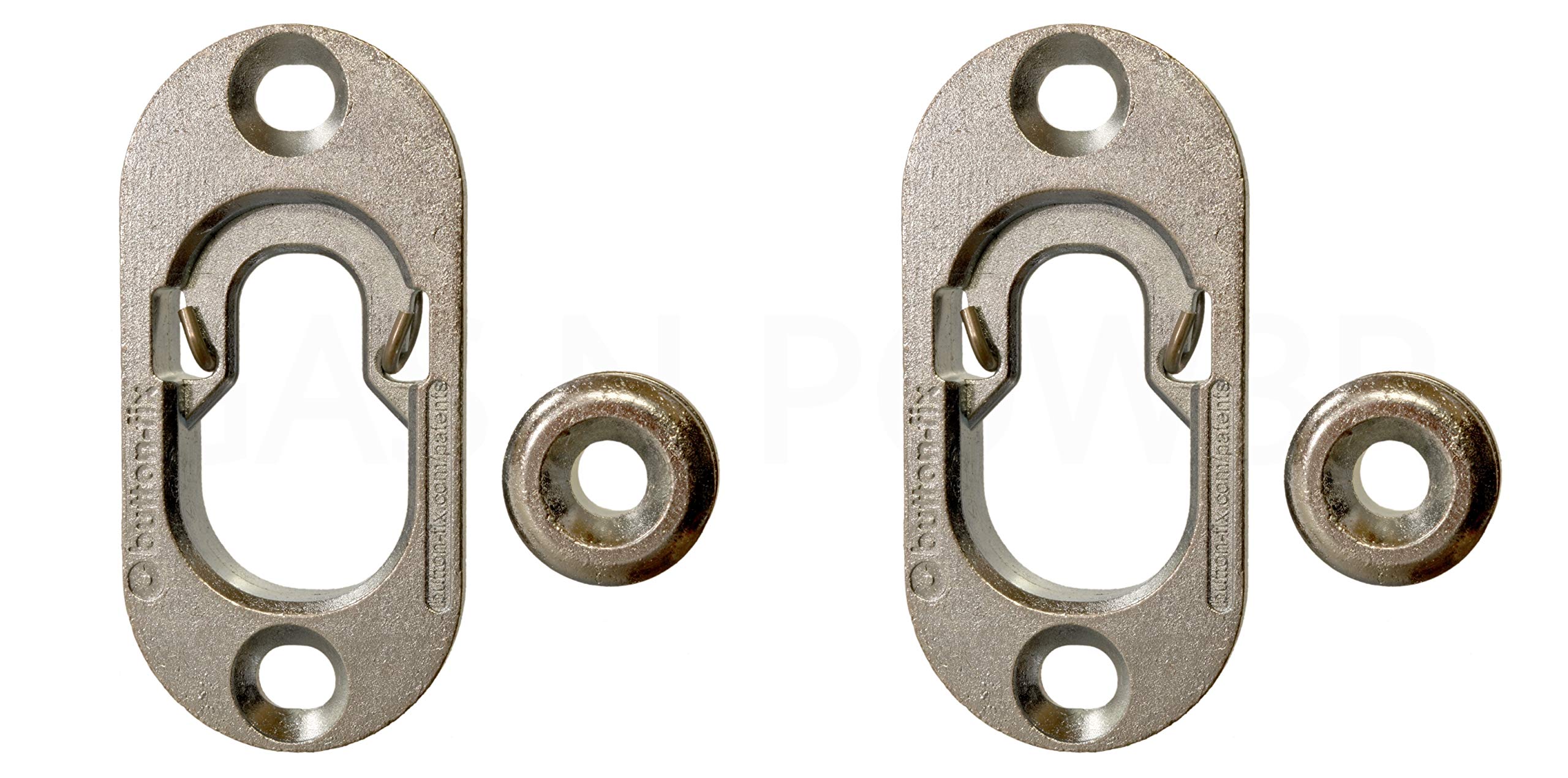 Button Fix Type 1 Metal Fix Bracket Fixing with Stainless Steel Retaining Spring for Fire Retardant Panels, Marine Interiors, Vibration & Shock Tested x2