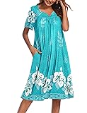 Ekouaer Women's House Dress with Pockets, Green