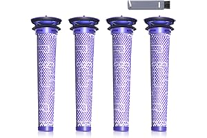 KELUKE 4 Pack Replacement Pre-Filters for Dyson V8, V7, V6, SV04, DC58, Vacuums Kit Includes 4 Filters, Enhance the Performance of Your Dyson with This Filter Replacement Set. Replaces Part # 965661-01