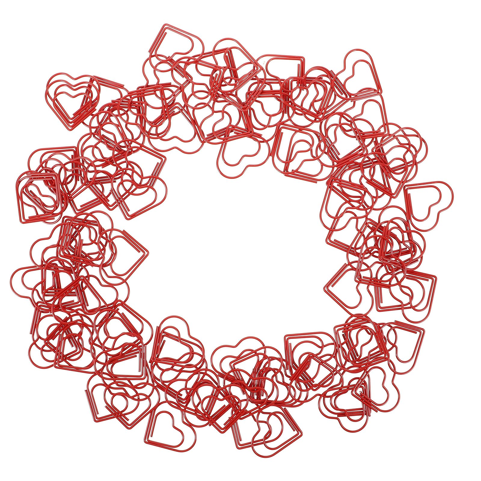 Tofficu Cute Binder 100pcs Home, Supplies Bag Valentine Clamps Memo Small Novelty Marker Use Paperclip Binder Document Red Clips, Wire Marriage Party Metal Chip Note Craft Sets